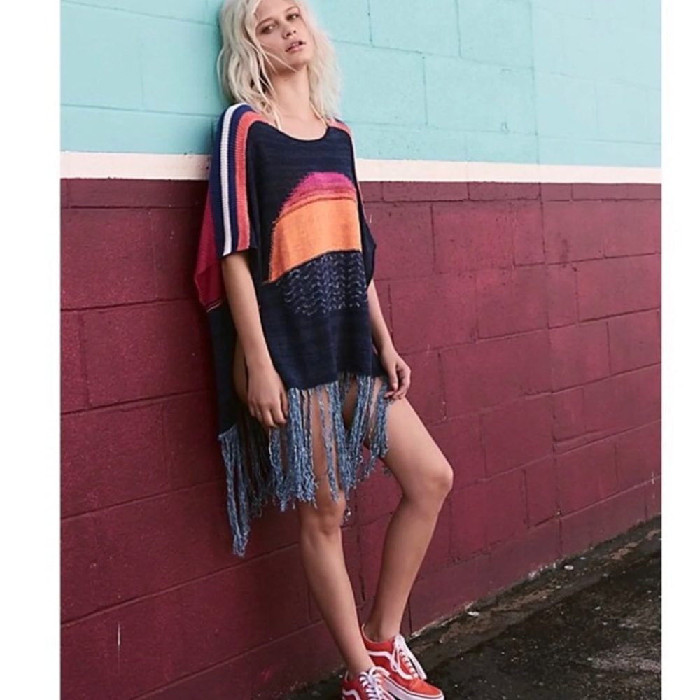 NWT Free People Sunset Fringe Sweater. Never worn!